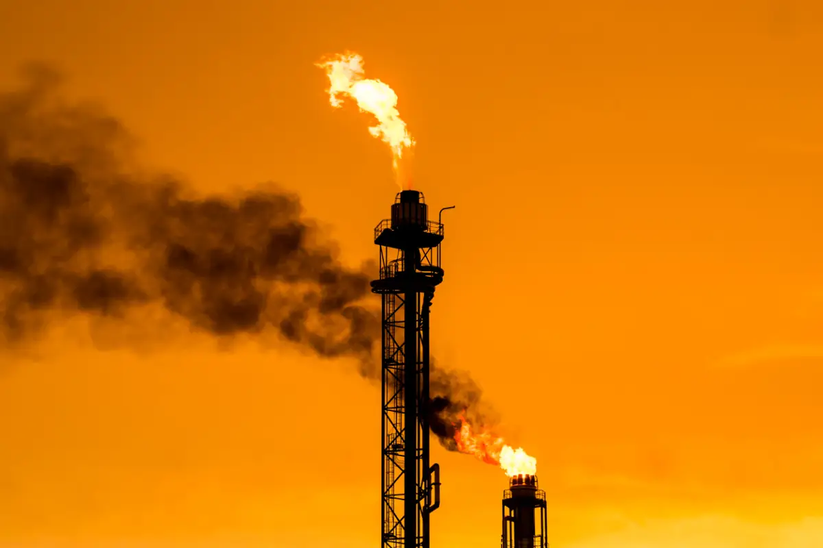 Burning chimney