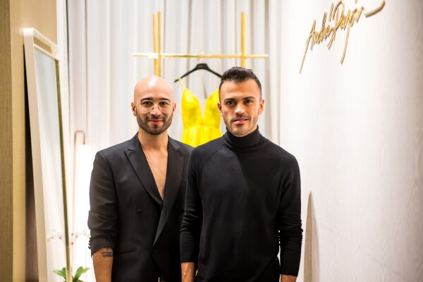 Felipe Cartagena y Andrés Pajón en la inauguración de su boutique.