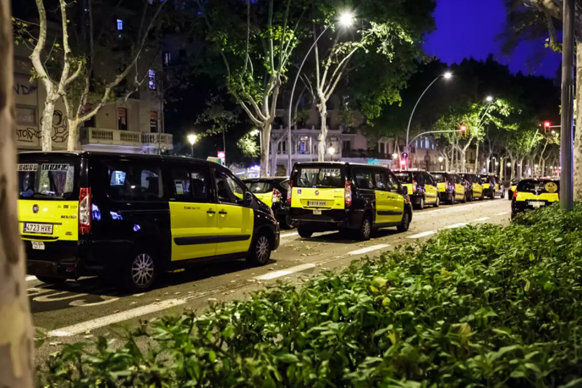 Taxi strike in Barcelona.