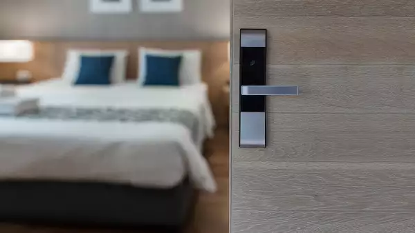 Hotel room , Condominium or apartment doorway