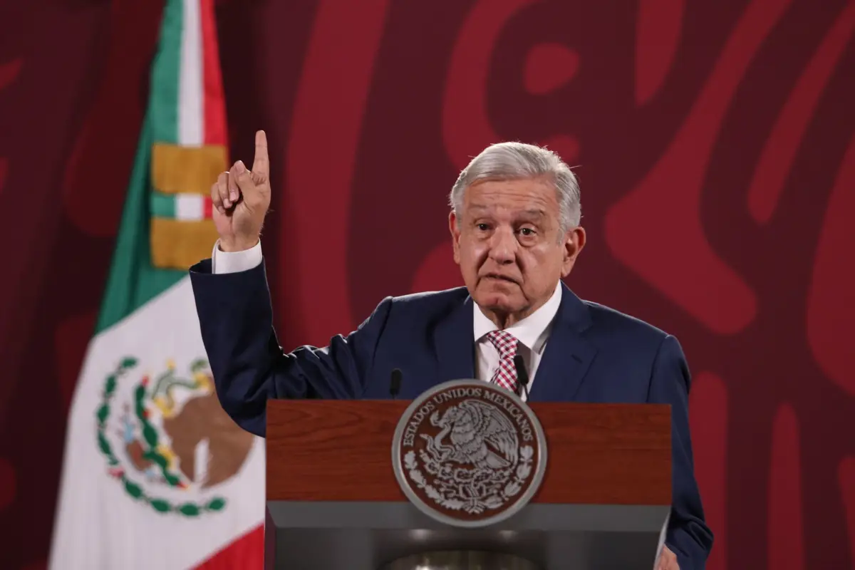 Andrés Manuel López Obrador, presidente de México durante conferencia matutina en Palacio Nacional.