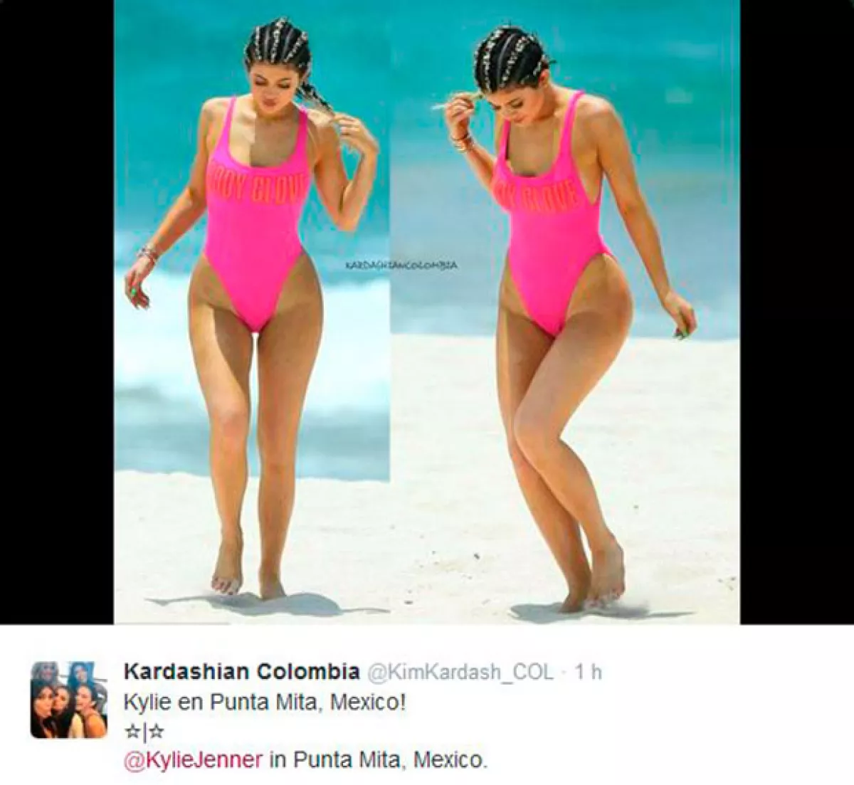 Kylie ha presumido su curvilínea silueta en sexys trajes de baño.