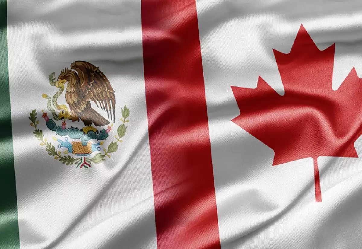 banderas de M�xico y Canad�