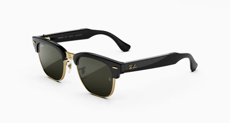 Primer plano de los nuevos lentes de Meta sin cámara. Muestran un marco más delgado para albergar sus componentes y tecnología de IA.