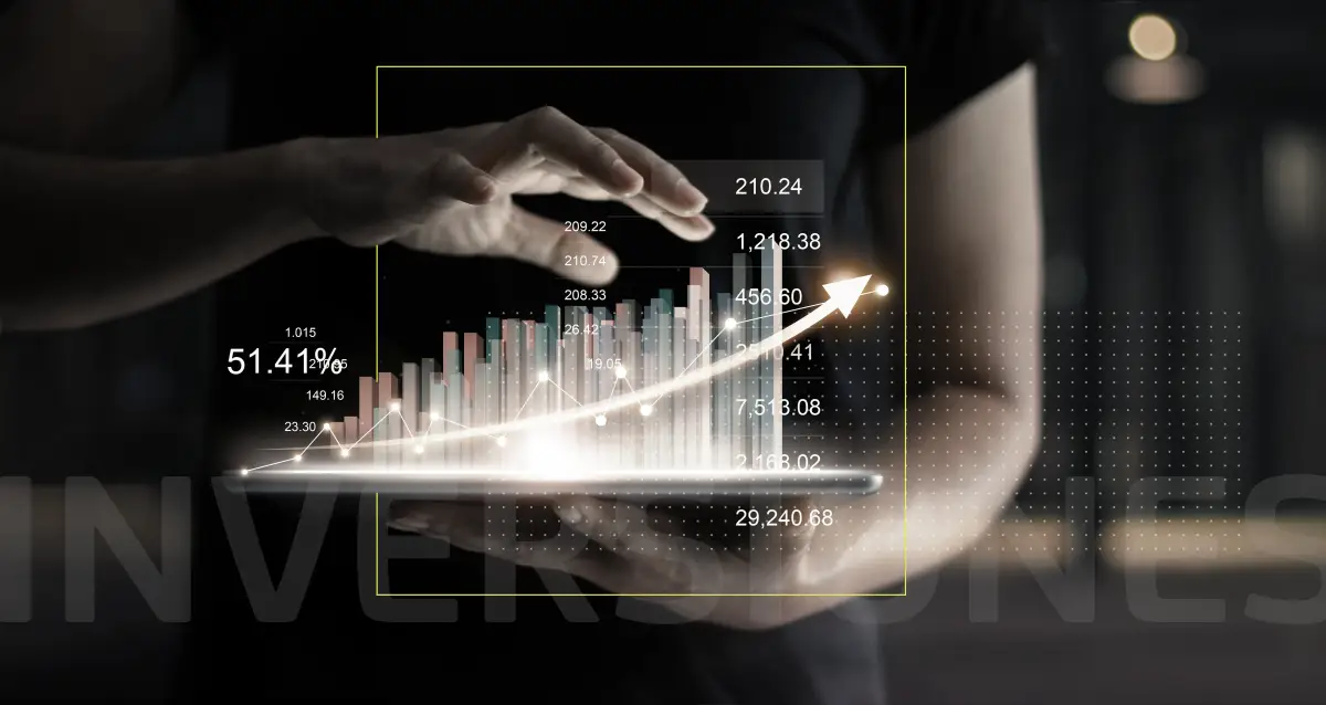 Una gráfica representativa del crecimiento de inversiones.