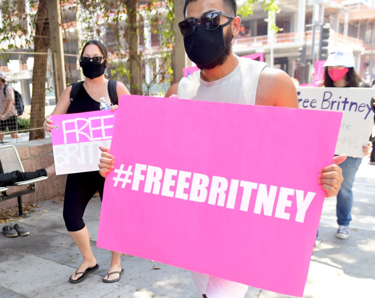 #FreeBritney Protest Outside Courthouse In Los Angeles During Conservatorship Hearing