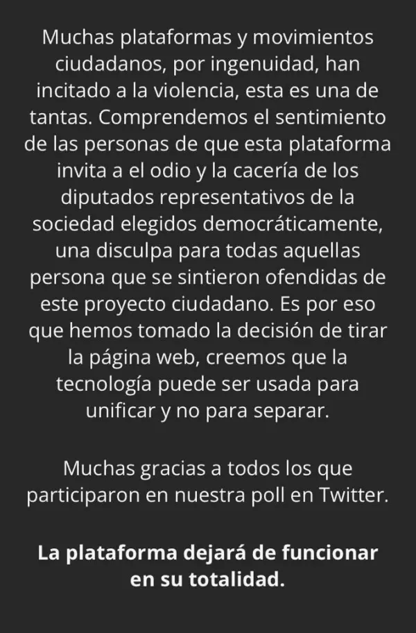 After the "clothesline" of traitors disappears, they say they defend plurality.