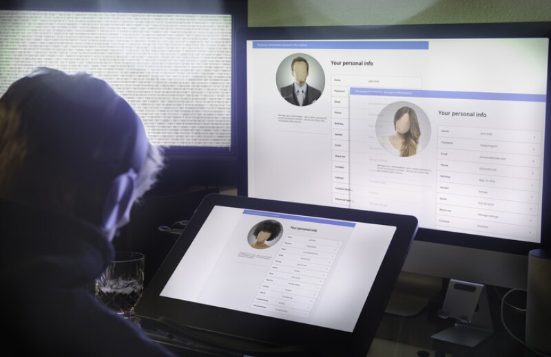 Hacker stealing your identity