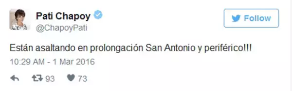 Este es el primer tuit que escribió Pati Chapoy.