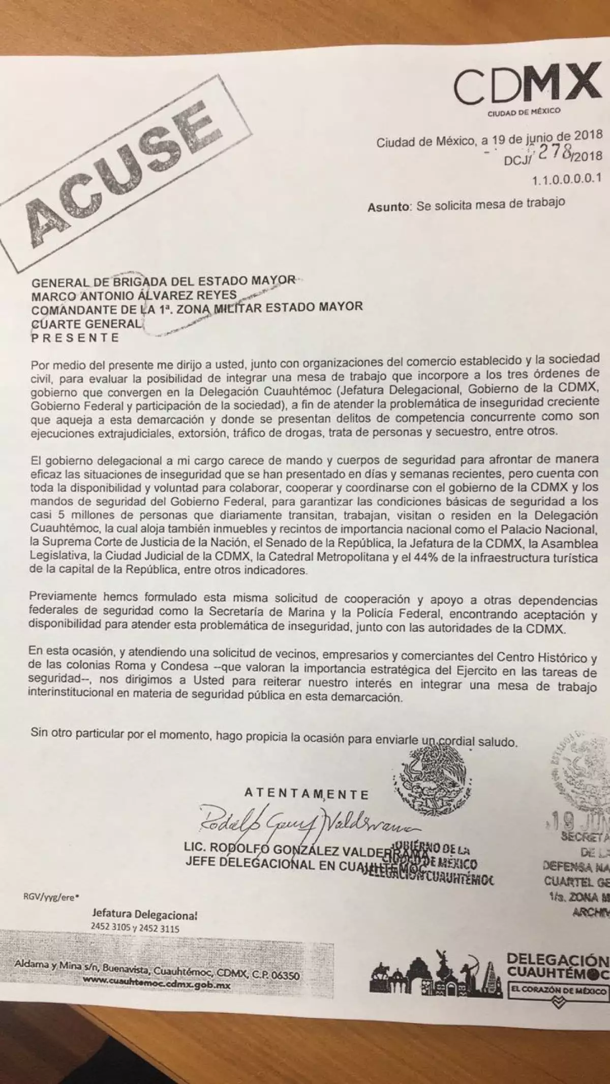 Delegado pide intervención de fuerzas armadas