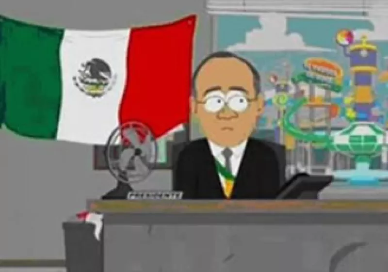 Felipe Calderón malgasta su parte de un botín robado a un extraterrestre en la serie SouthPark. (Foto: Cortesía MTV)
