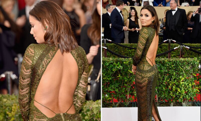 El vestido de Eva es obra de la diseñadora Julien Macdonald.