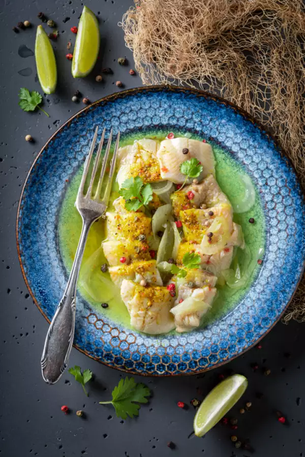 Tasty pickled herring as source of omega fat.