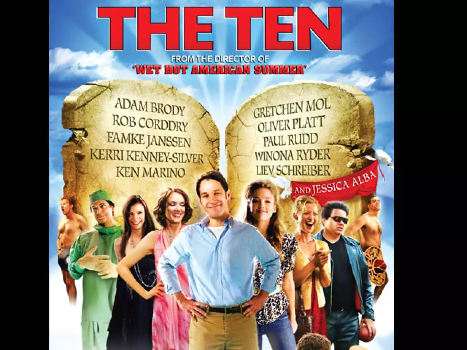 The Ten es una película de historias cruzadas que se ven unidas por un narrador en plena crisis de pareja. Jessica alba protagoniza a Liz Anne Blazer.