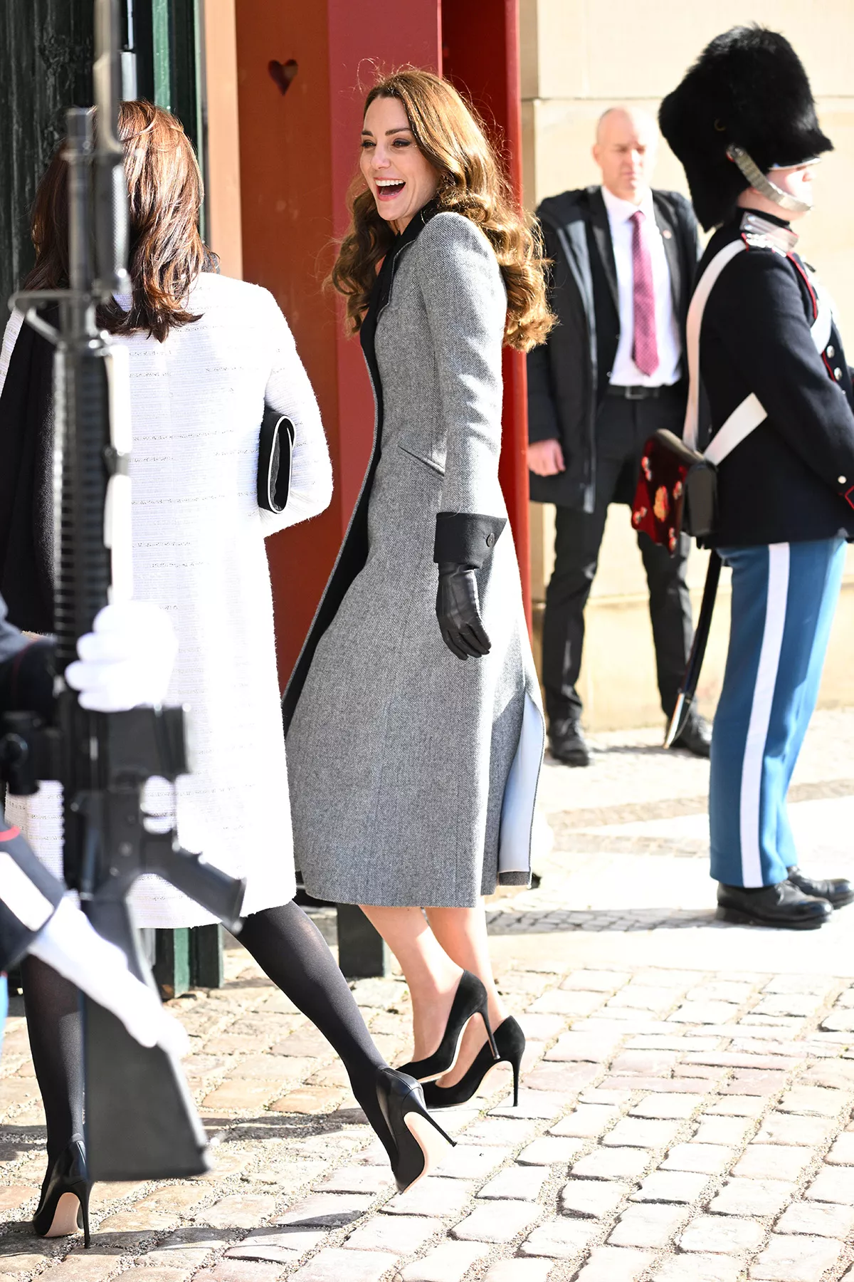 Catherine Duchess of Cambridge and Crown Princess Mary at the Amalienborg Courtyard, Copenhagen, Denmark - 23 Feb 2022