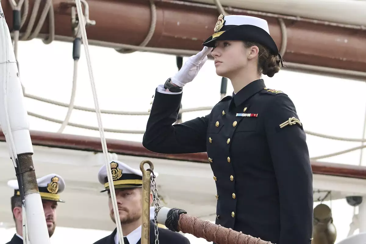 Princess Leonor Embarks On The Ship Juan Sebastian De Elcano In C√°diz