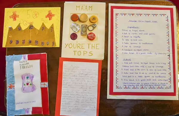 Queen Elizabeth II Views Commemorative Platinum Jubilee Items