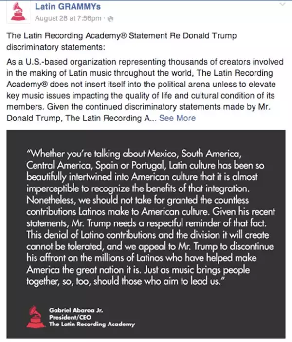 La academia de premiaciones lanzó un comunicado en sus redes sociales.