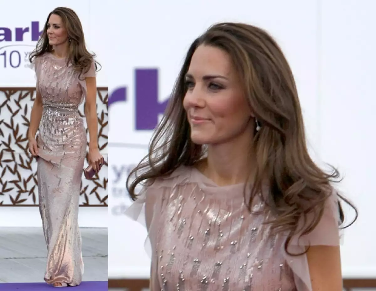 Kate se ha vuelto un ícono de la moda, aquí con un modelo de Jenny Packham.
