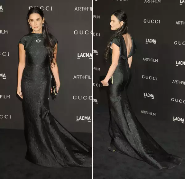 Elegante en un black dress, Demi en una gala de 2014.