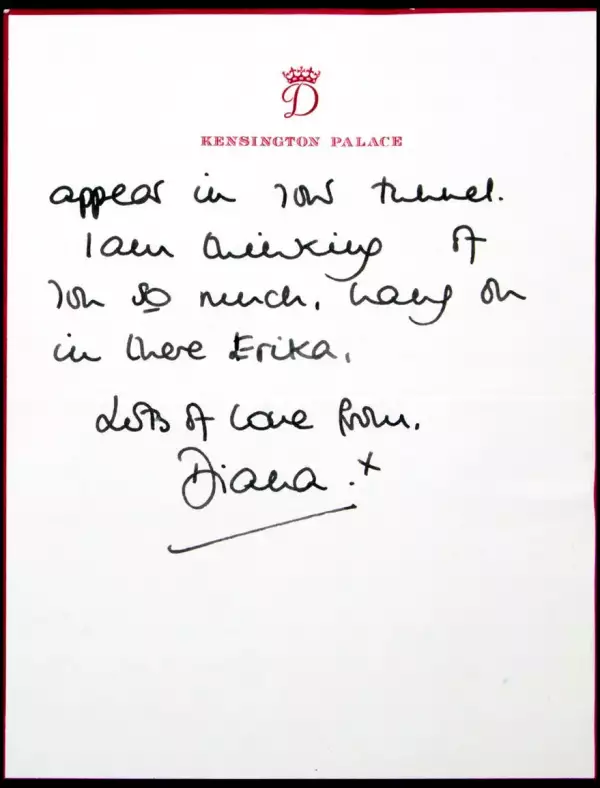 Revelan carta de Lady Di
