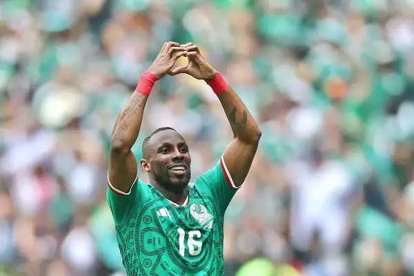 Julian Quinones #16 de México celebra anotar el primer gol de su equipo durante el partido del Grupo A de la Copa Mundial de la FIFA 2026 entre México y Sudáfrica en el Estadio de la Ciudad de México el 11 de junio de 2026 en la Ciudad de México, México.