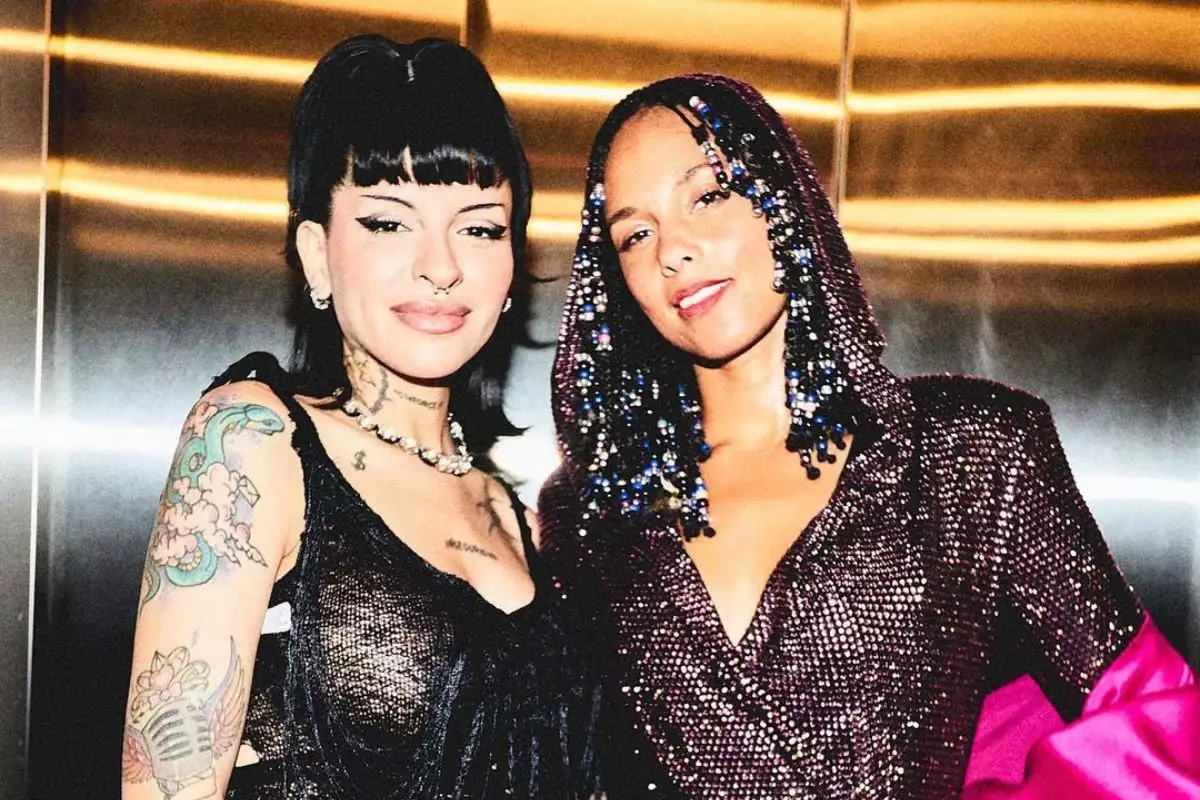 La cantante argentina Cazzu y la cantante estadounidense Alicia Keys en Buenos Aires