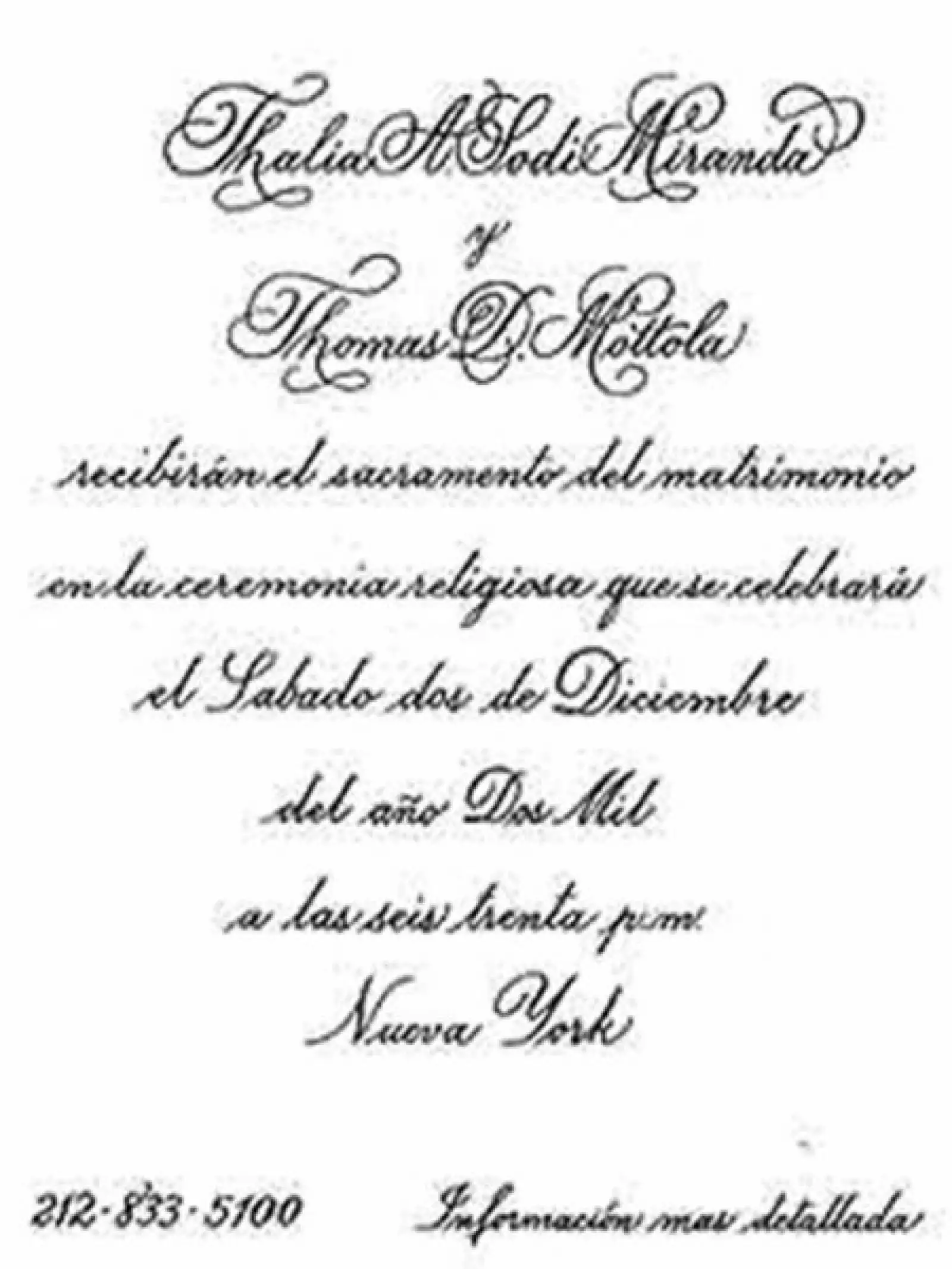 Esta fue la invitación de la boda.