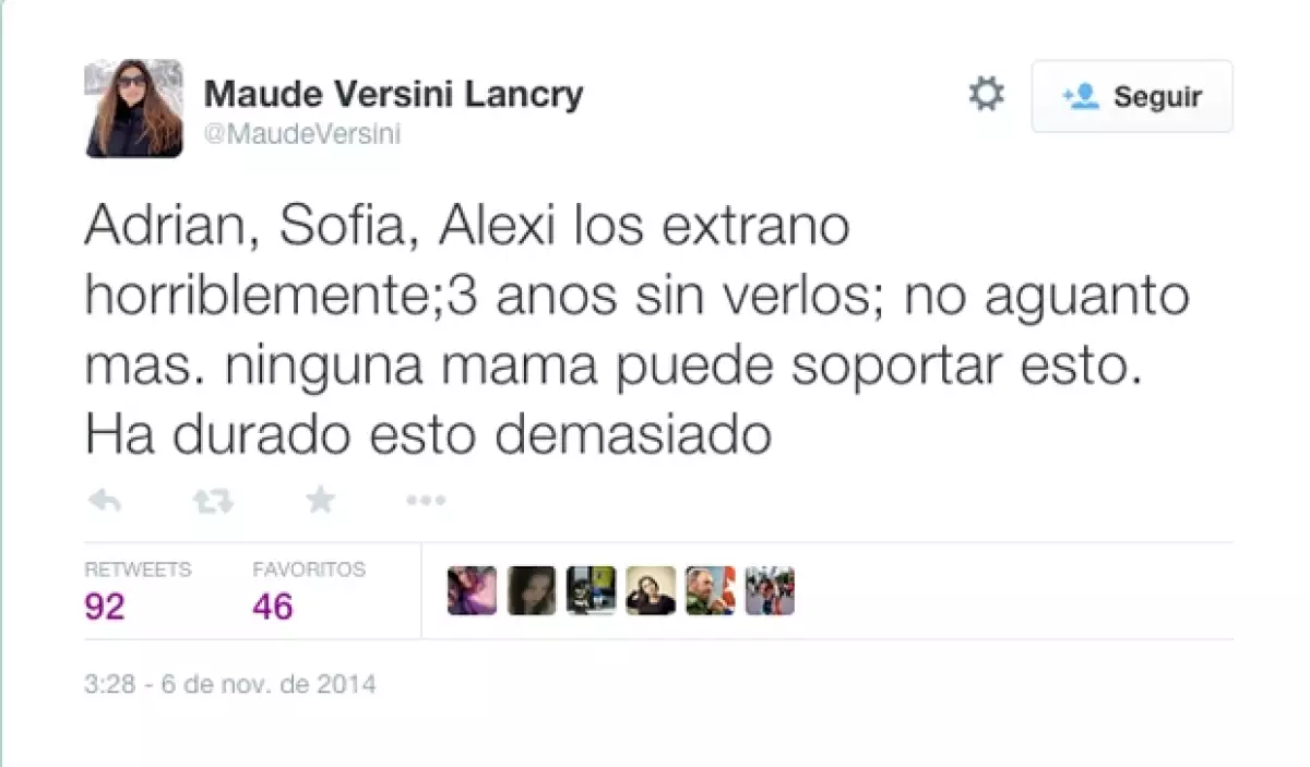 Incluso pide perdón a sus hijos por esta situación.