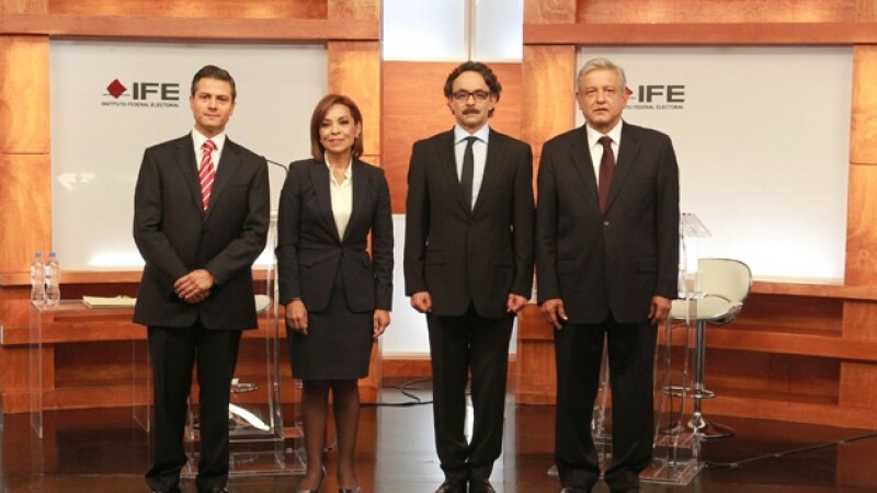 debate presidencial 2012 quadri, peña, vazquez mota, amlo