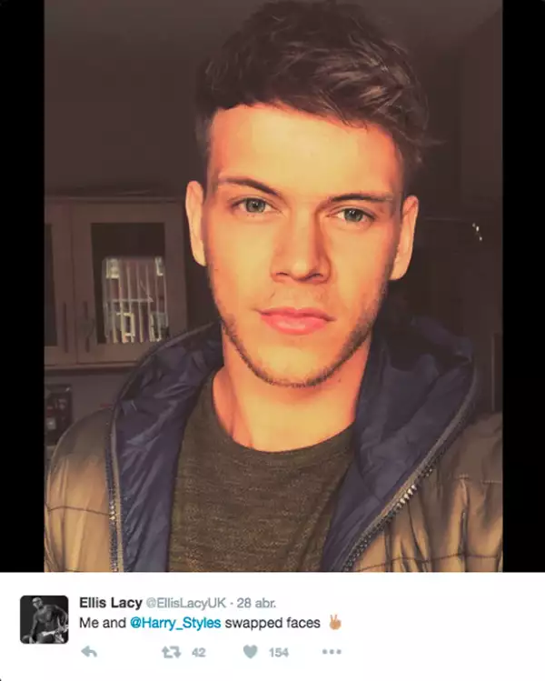 Ellis después dio a conocer que Harry no era Harry Styles, sino él con un face swap.