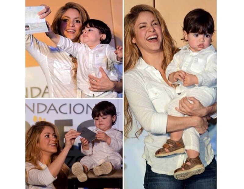 Shakira con su bebé Milan en Colombia por primera vez.