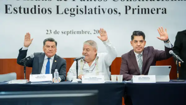 Legisladores levantan la mano mientras aprueban prohibir la doble nacionalidad.
