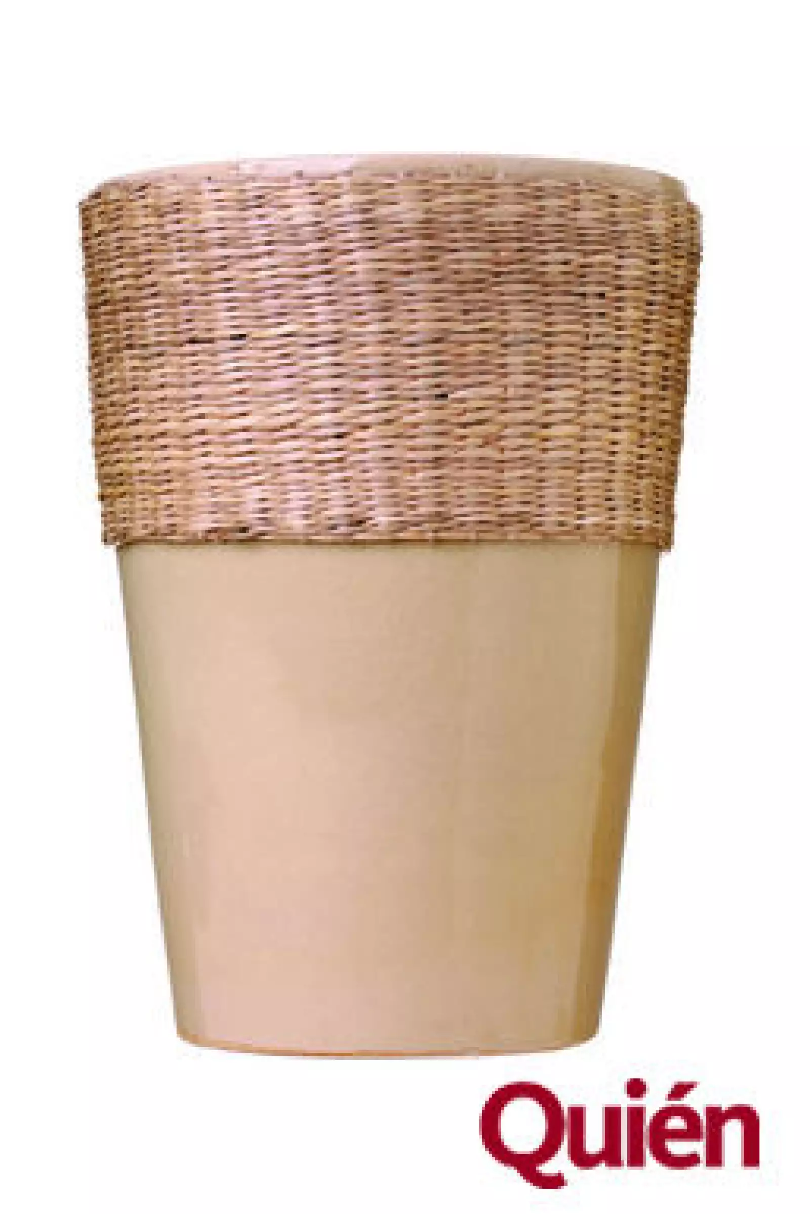 Florero de cerámica con una banda de palma. De Ornamenta