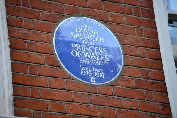 Placa Azul English Heritage de Diana Spencer