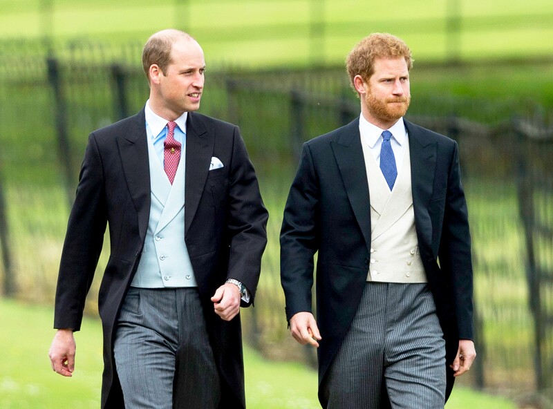 Los príncipe William y Harry de Inglaterra.