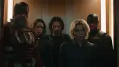 David Harbour, Hannah John-Kamen, Sebastian Stan, Florence Pugh y John Walker en un fotograma de THUNDERBOLTS*. 