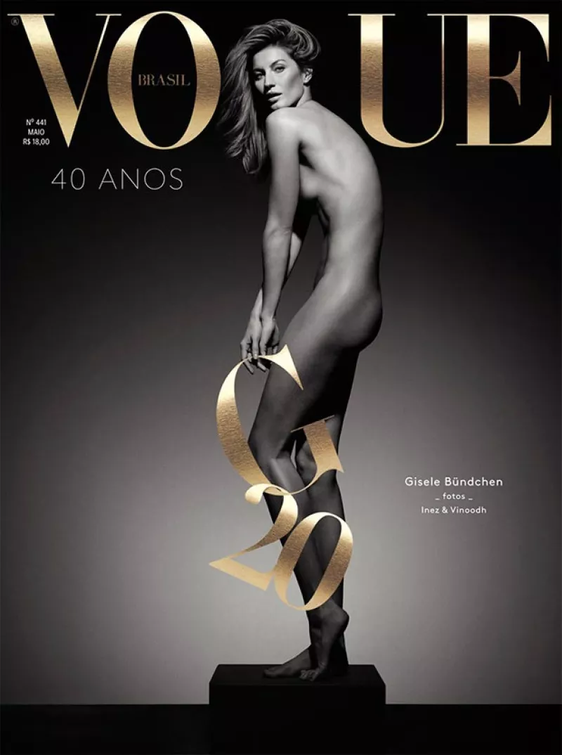 La modelo, que se retiró hace unas semanas de las pasarela en Sao Paulo, lució su impresionante silueta en la portada de Vogue, que la celebra por su exitosa carrera.