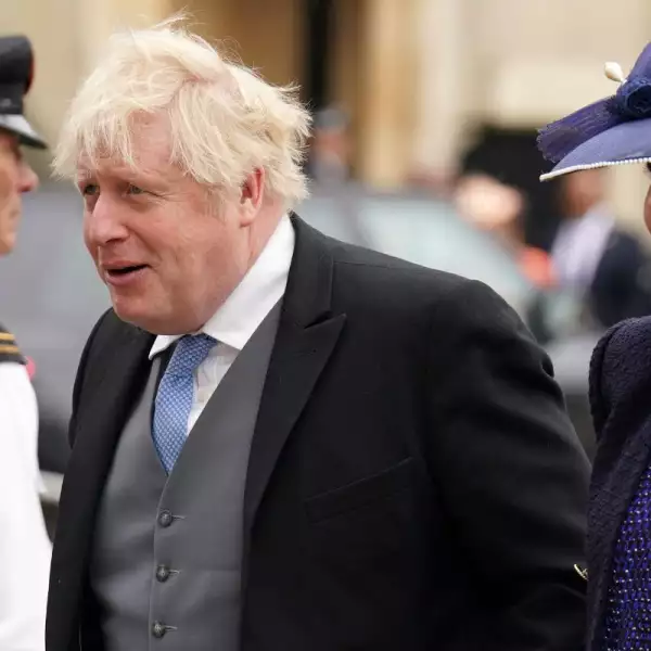 Boris Johnson y Carrie Johnson en la coronación del rey Carlos III