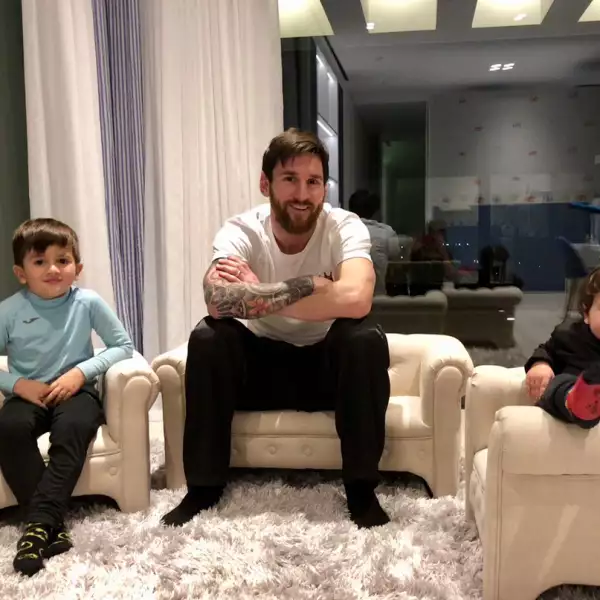 Leo Messi, Mateo y Thiago