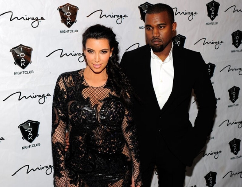 Kim y Kanye en la fiesta de Año Nuevo en Las Vegas.