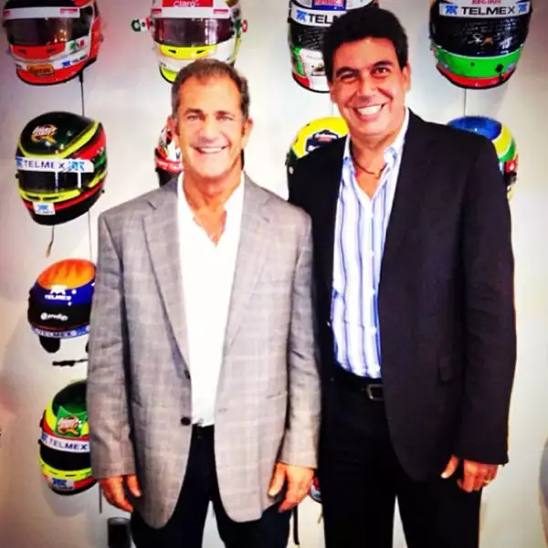 Con el actor Mel Gibson.