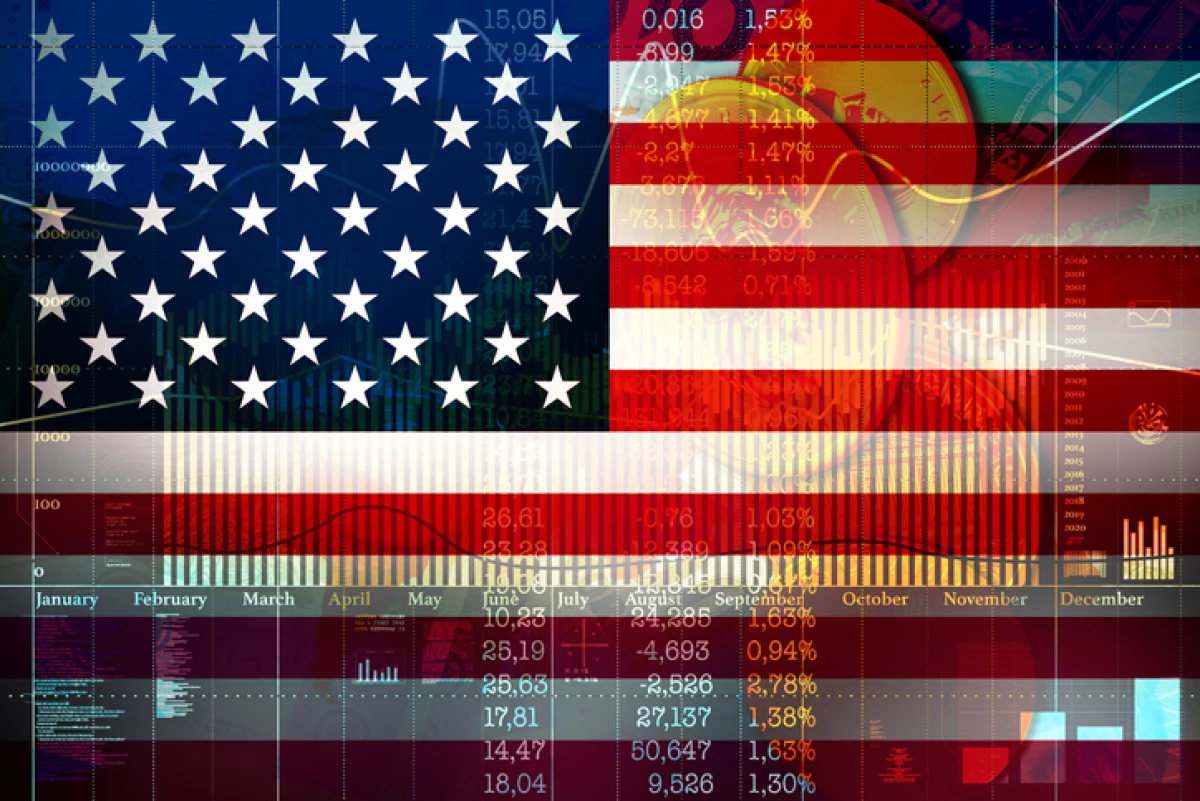 Financial concept of growth on the American Stock Exchange.