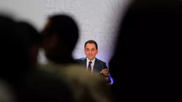Arturo Herrera, new Mexico's Finance Minister, attends a news conference in Mexico City