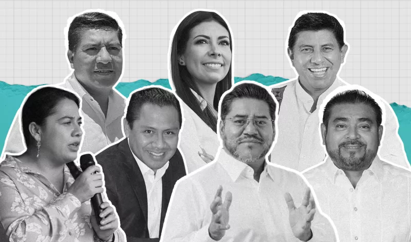 Ellos son los cinco candidatos a la gubernatura de Oaxaca en las elecciones 2022: dos mujeres y tres hombres. 
