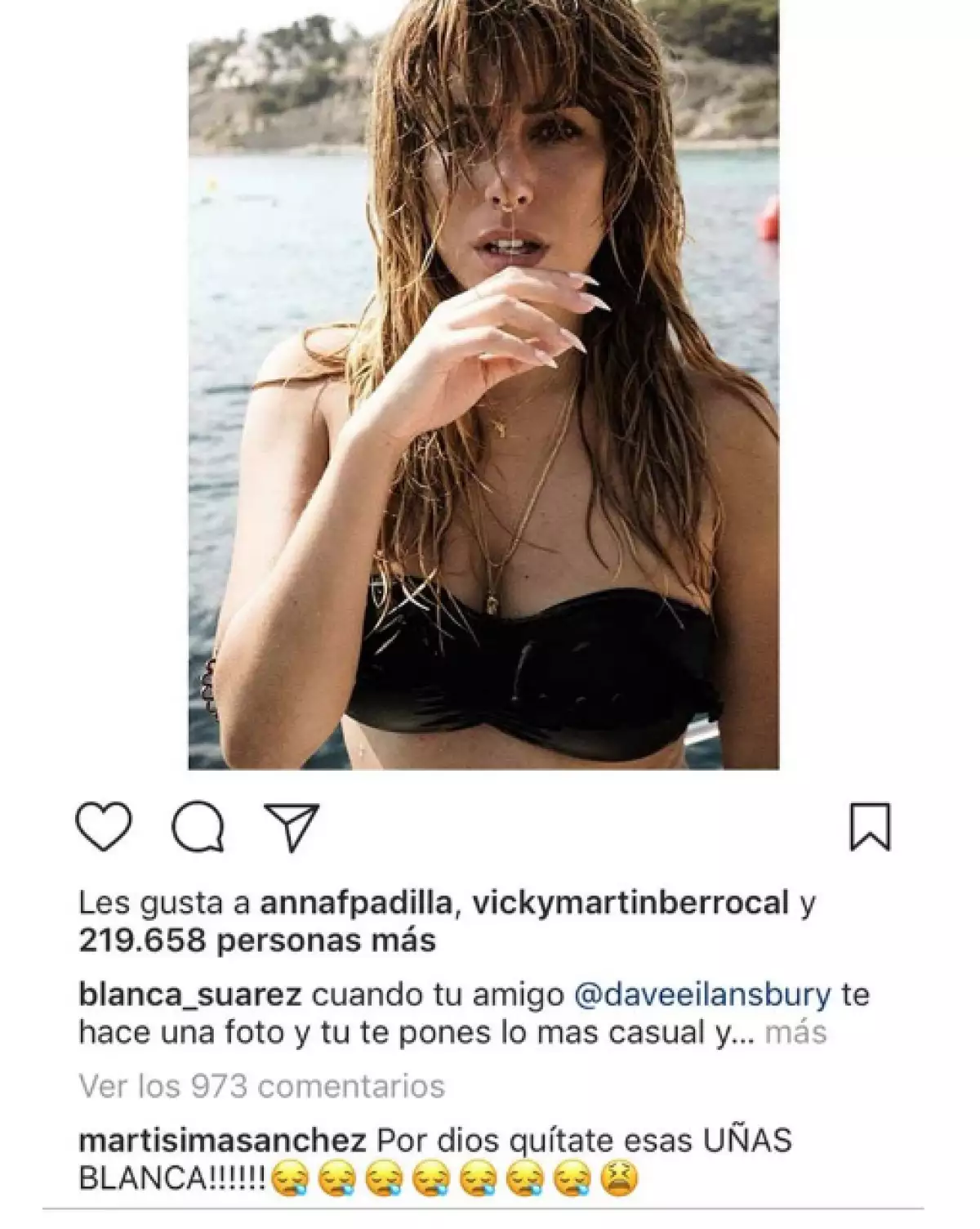 Marta Sánchez critica a Blanca Suárez