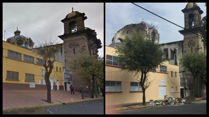 Así lucía la cúpula de la iglesia antes del 19S.