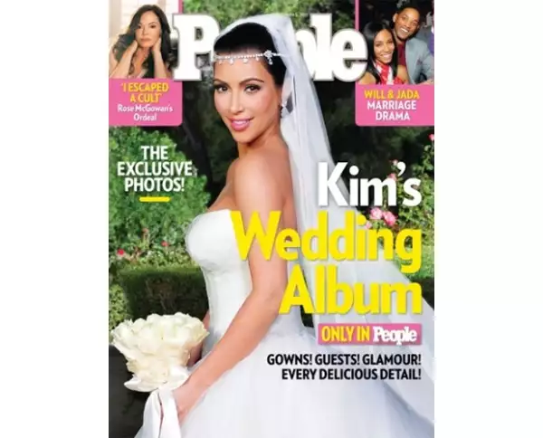 Kim tuvo no uno sino tres vestidos Wang hechos a su medida.