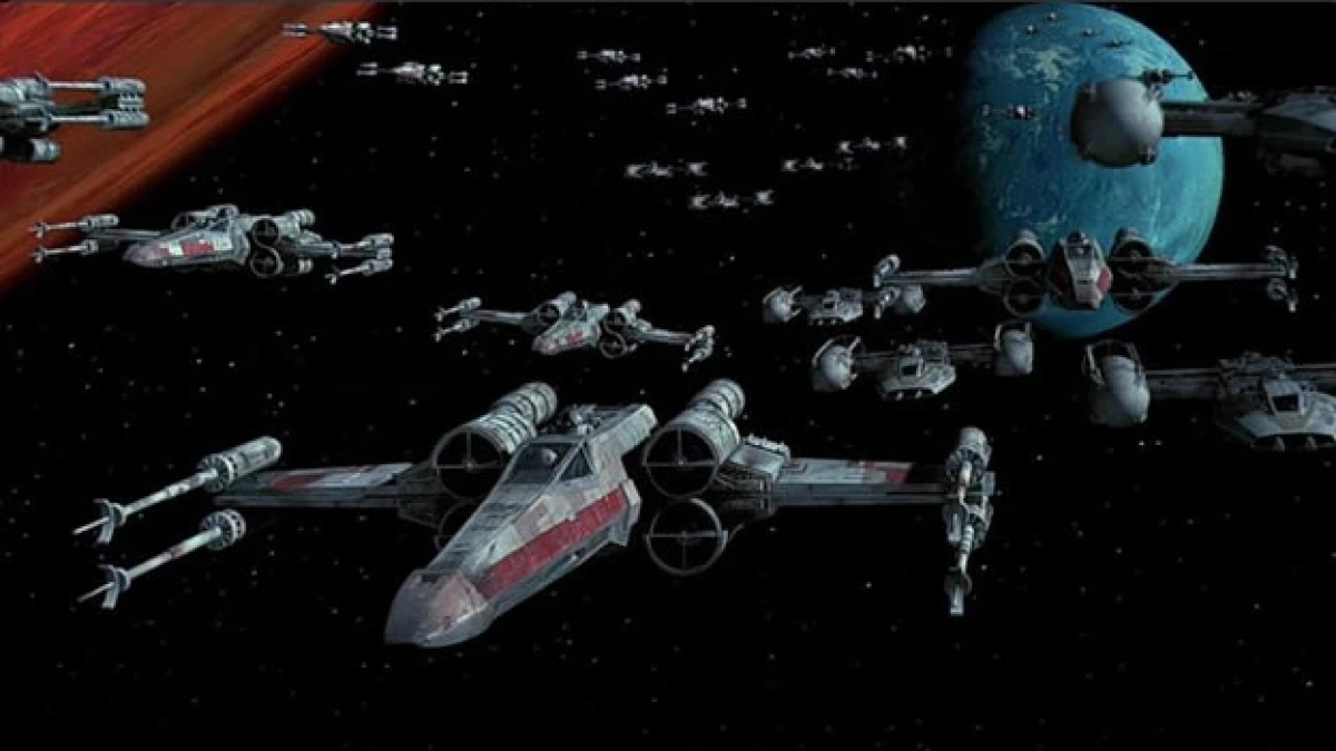 Aeronaves X-wing de los rebeldes del universo de ?Star Wars?
