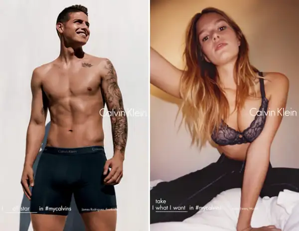 El jugador del Real Madrid James Rodríguez y la modelo Anna Ewers son parte de la nueva campaña global de Calvin Klein.